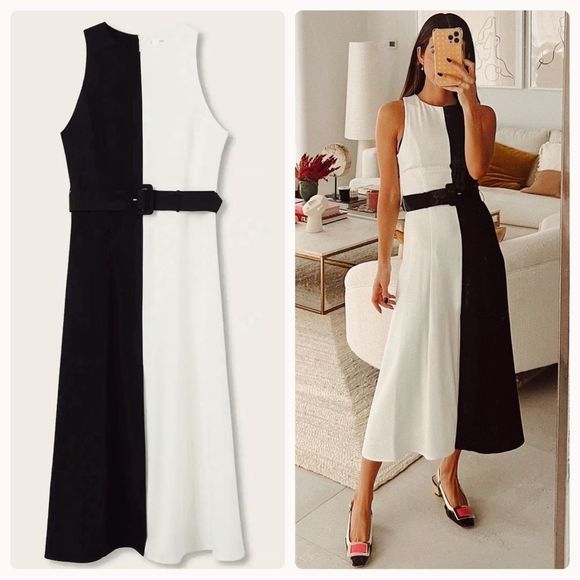 Mango Dresses & Skirts - Mango Monochrome Dress White Black New